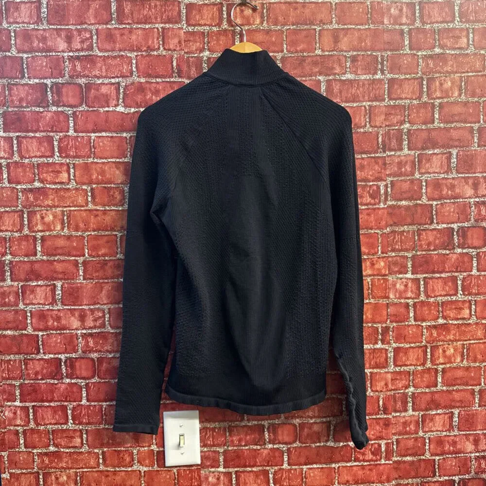 Athleta Lite Jacket Zip Puff Chest Black Size M